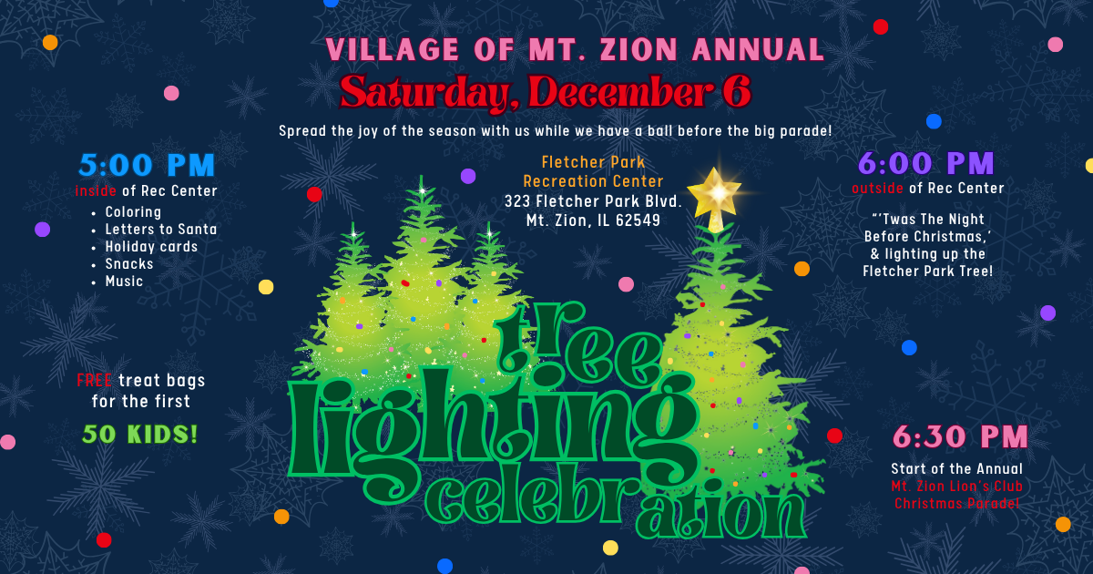 Flyer for 2025 Tree Lighting Ceremony & Parade