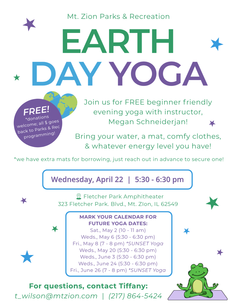 Flyer for Earth Day Yoga in 2026