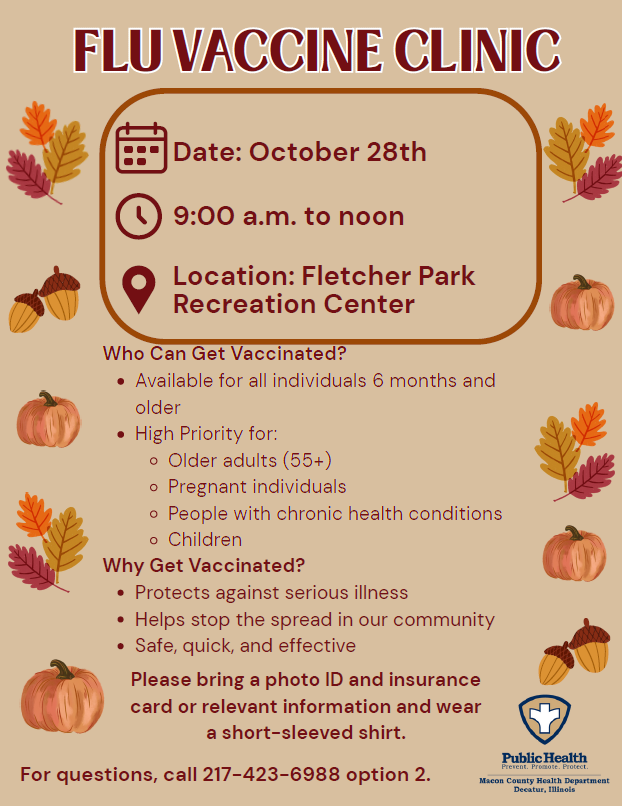 Flyer for a Health Department Flu Vaccine Clinic