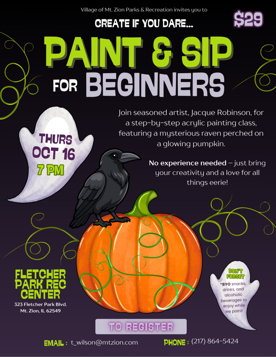Flyer for a Acrylic Paint & Sip Event
